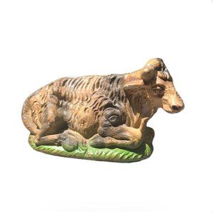 Vintage cow bull nativity figurine made in Italy